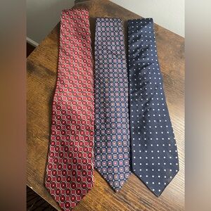 Giorgio Brutini, Ralph Lauren, Brooks Brothers Red, Blue, and Navy Tie Trio